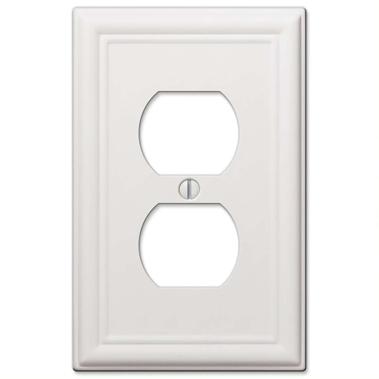 Value 8-Pack Duplex Outlet Wall Plate Decorative Stamped Steel Wallplate Black 