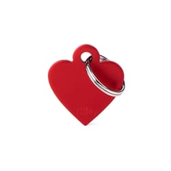 MyFamily Basic Red Heart Aluminum Dog Pet Tags Small