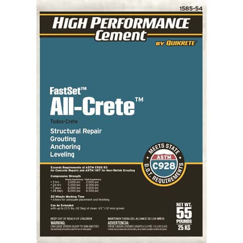 Quikrete FastSet All-Crete Anchoring Cement 55 lb Quikrete FastSet All-Crete Anchoring Cement 55 lb