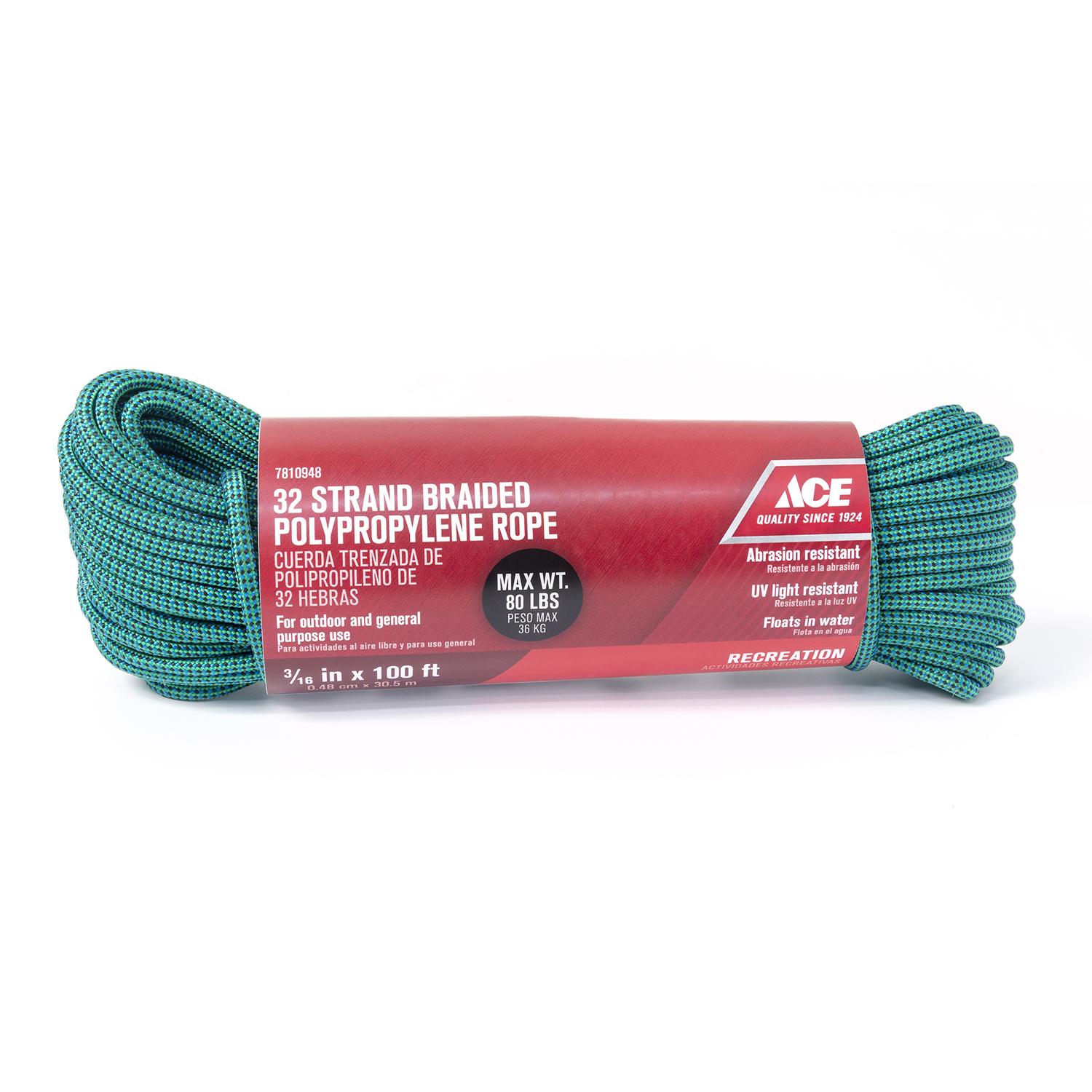 Ace 3/16 in. D X 100 ft. L White Solid Braided Nylon Rope - Ace Hardware