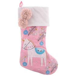 Stephen Joseph Unicorn Embroidered Christmas Stocking Polyester 1 pk