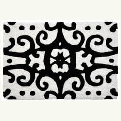 Jellybean 20 in. W X 30 in. L Black/White Olde Hacienda Polyester Accent Rug