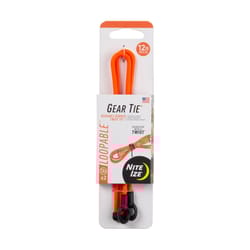 Nite Ize Gear Tie 12 in. L Orange Twist Ties 2 pk