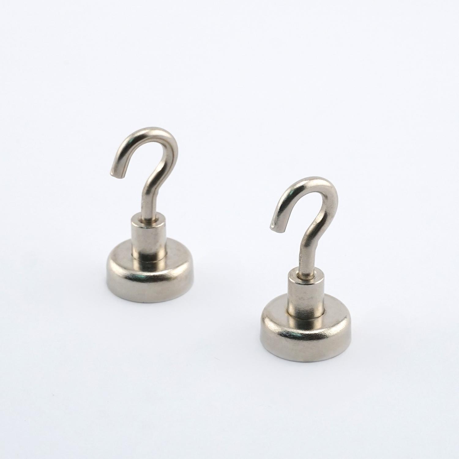 UPC 095421076321 product image for Master Magentics 1.4 in. Neodymium Magnetic Hook 28 lb. pull 42 MGOe Silver 2 pc | upcitemdb.com