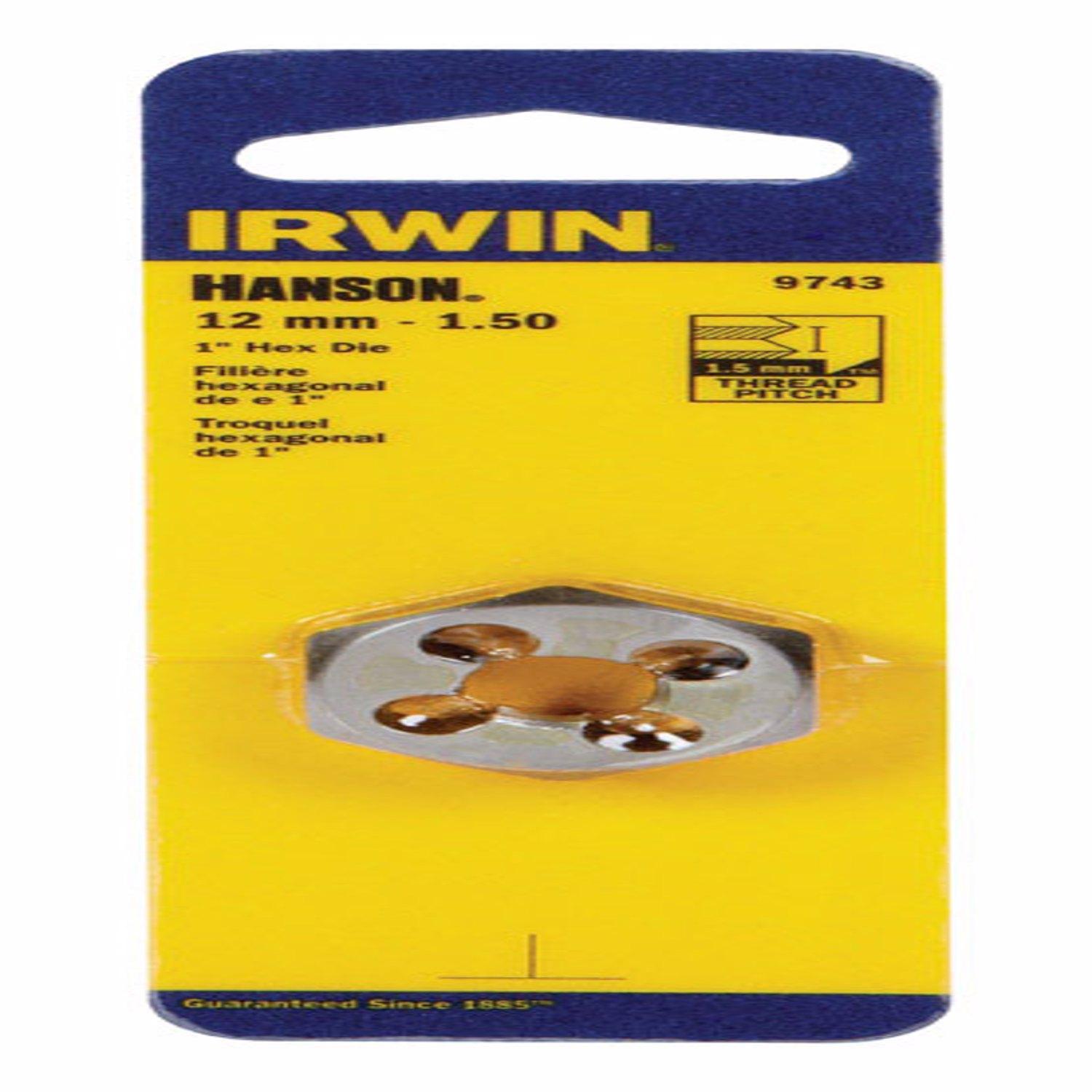 Irwin Hanson High Carbon Steel Metric Hexagon Die 12 - 1.50