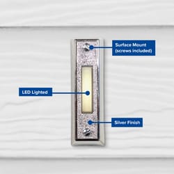 Heath Zenith Silver Plastic Wired Pushbutton Doorbell