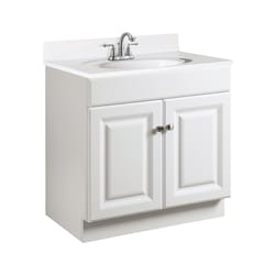 Design House Single Semi-Gloss White Vanity Cabinet 24 in. W X 21 in. D X 31.5 in. H