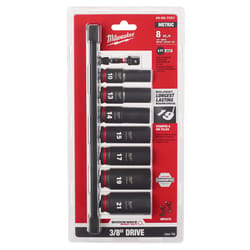 Milwaukee 3/8 in. drive Metric 6 Point Impact Rated Socket Set 8 pc