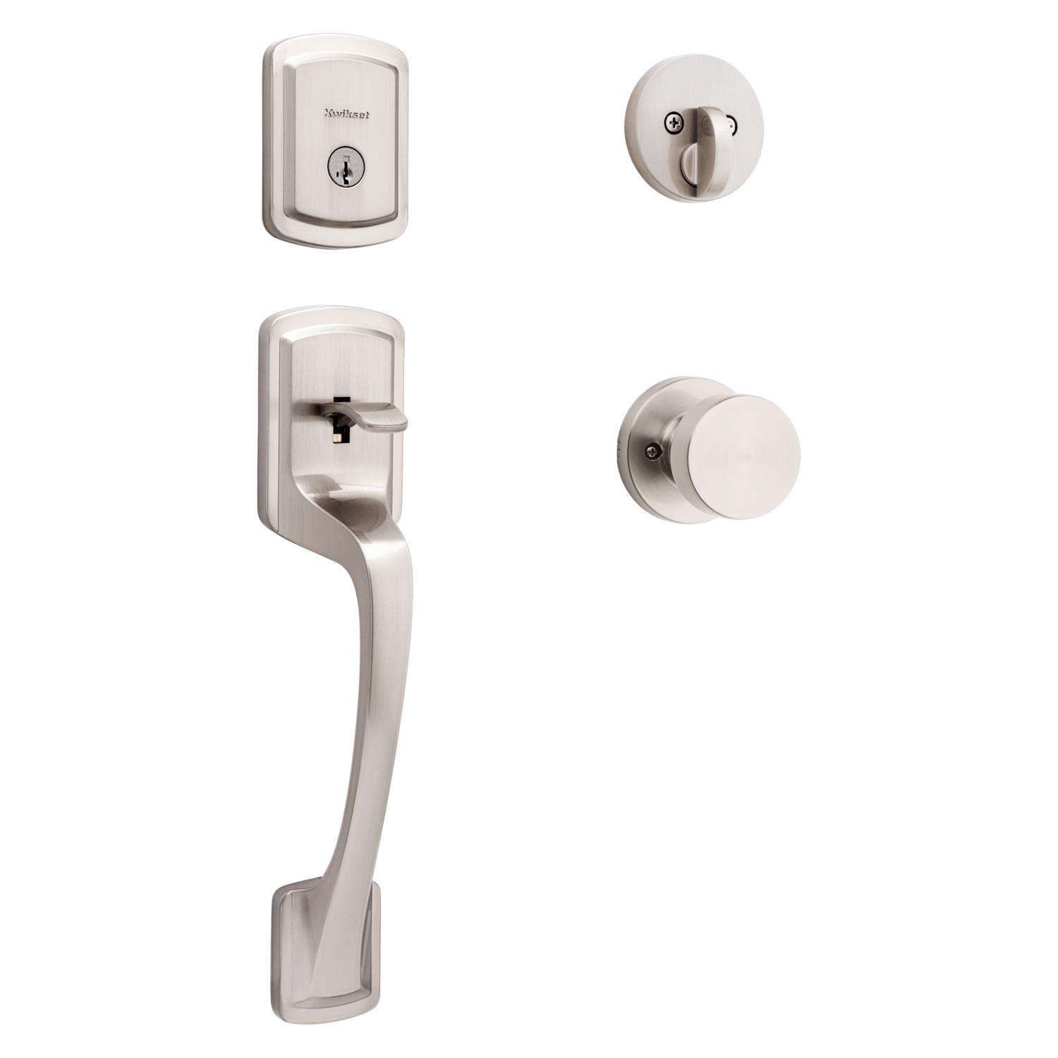 Kwikset Prague Satin Nickel Entry Handleset 13/4 in. Ace Hardware