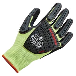 Ergodyne ProFlex Unisex Indoor/Outdoor Cut and Impact Resistant Gloves Black/Lime L 1 pair