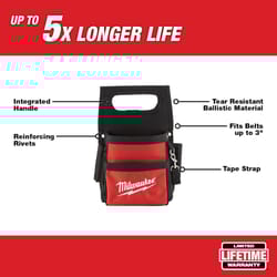 Milwaukee Ballistic Nylon Electrician's Pouch 13 pocket Black/Red 1 pc