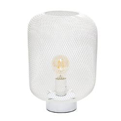 Simple Designs 12.13 in. White Table Lamp