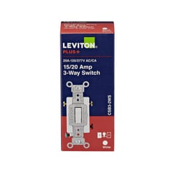 Leviton 20 amps 3-Way Toggle AC Quiet Switch White 1 pk