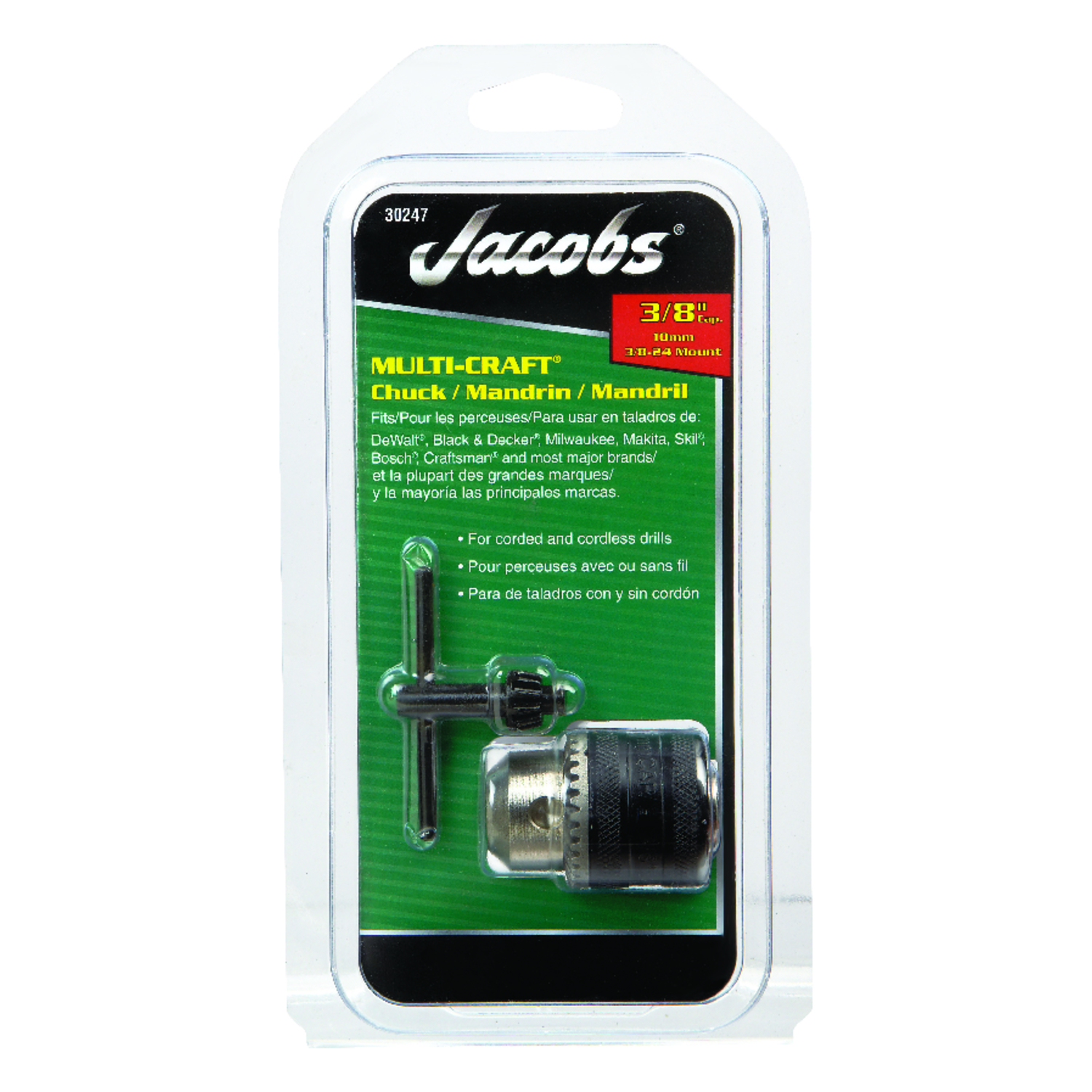 UPC 095456302471 - Jacobs Chuck 30247 3/8-Inch Keyed Chuck for 3/8-Inch ...