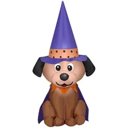 Gemmy 4 ft. Halloween Inflatable Dog in Witch Hat Inflatable