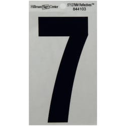 HILLMAN 5 in. Reflective Black Vinyl  Self-Adhesive Number 7 1 pc