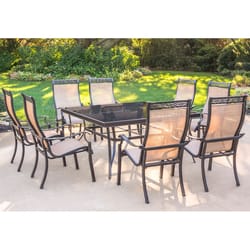 Hanover Monaco 9 pc Bronze Aluminum Sling Dining Set