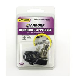 Jandorf 10 amps Single Pole Push Button Appliance Switch Black/Silver 1 pk