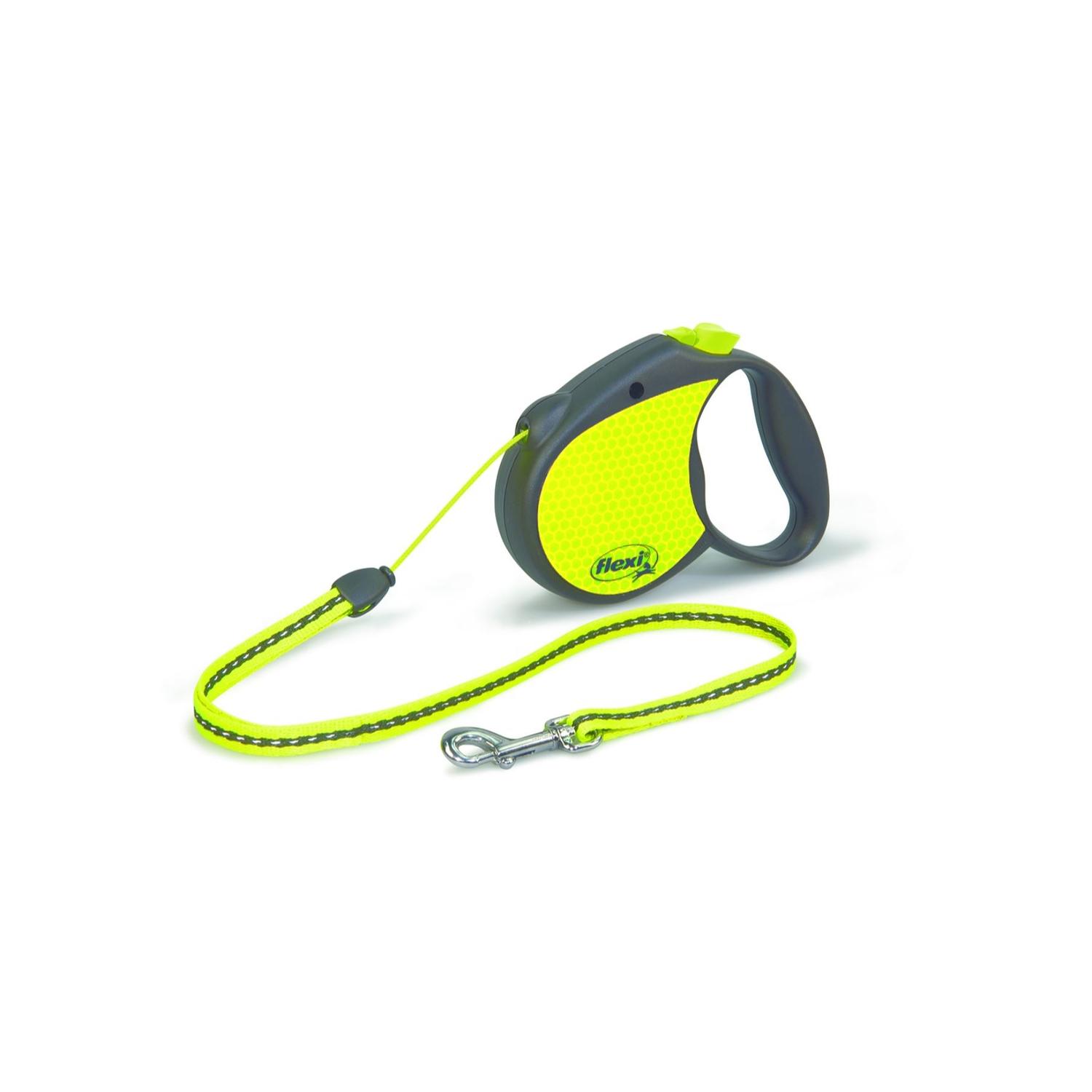 Photos - Other interior and decor Flexi Neon Yellow Retractable Plastic Dog Leash Small PN1.266.S NEO15 