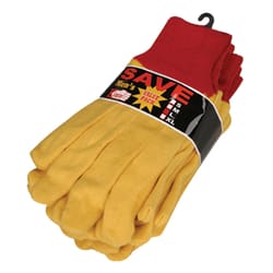 Kinco Men's Indoor/Outdoor Knit Wrist Chore Gloves Red/Yellow L 5 pair