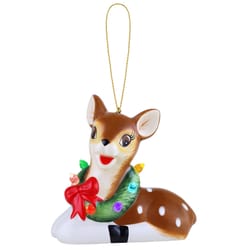 Mr. Christmas LED Multicolored Mini Reindeer Ornament 4.5 in.