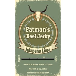 Fatmans Beef Jerky Jalapeno Lime Beef Jerky 2 oz Packet