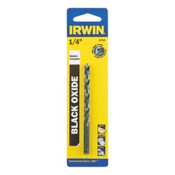 Irwin 1/4 in. X 4 in. L High Speed Steel Drill Bit Straight Shank 1 pc