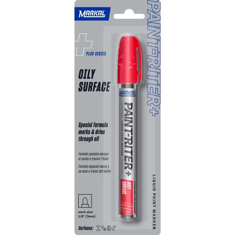 Markal Paint-Riter Water-Based Paint Marker, Red, 1/8 in, Medium Tip, 12/EA