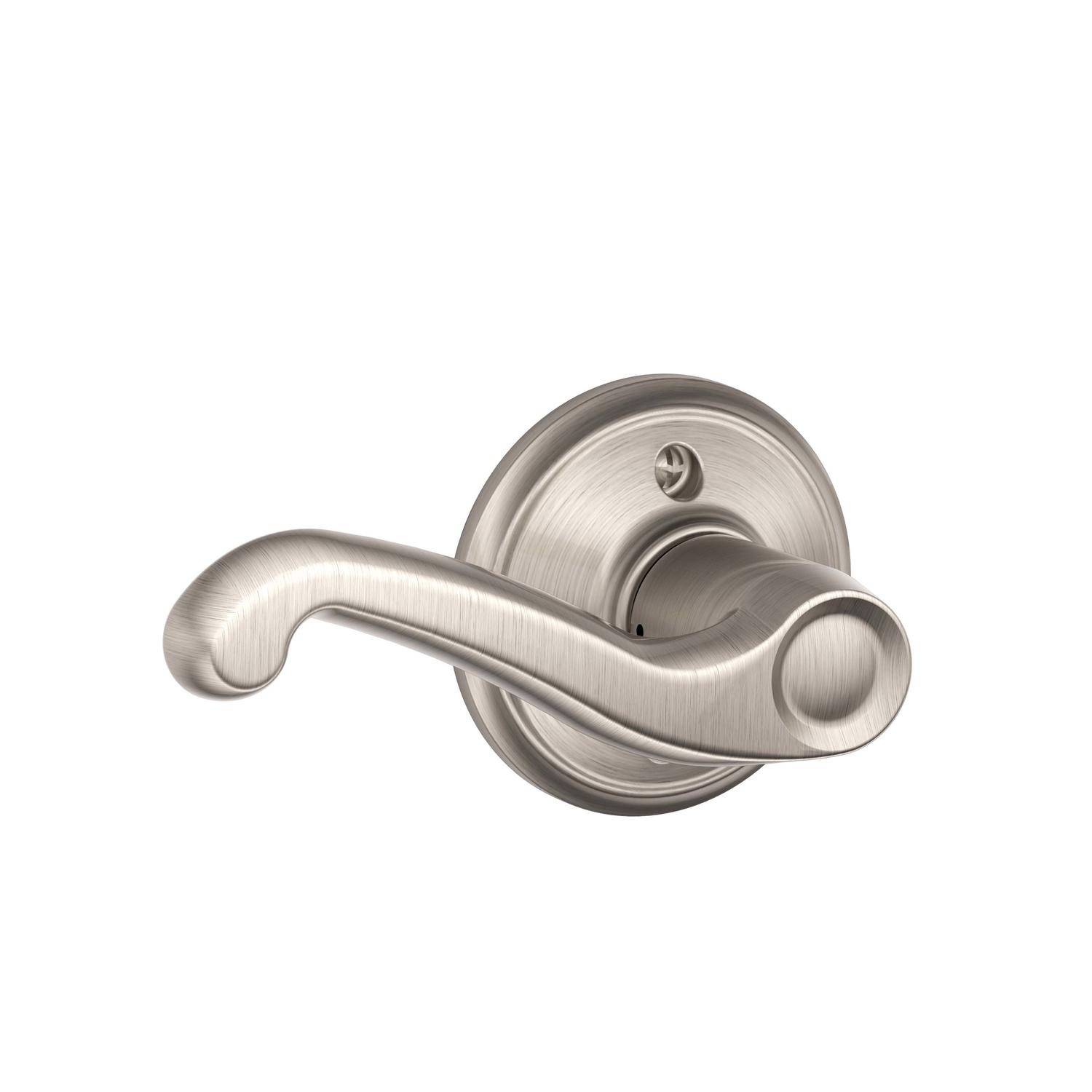 Schlage Flair Satin Nickel Privacy Lever Right or Left Handed Schlage Flair Satin Nickel Privacy Lever Right or Left Handed