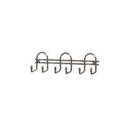 Spectrum 8 in. L Chrome Silver Steel Hook Rack 1 pk