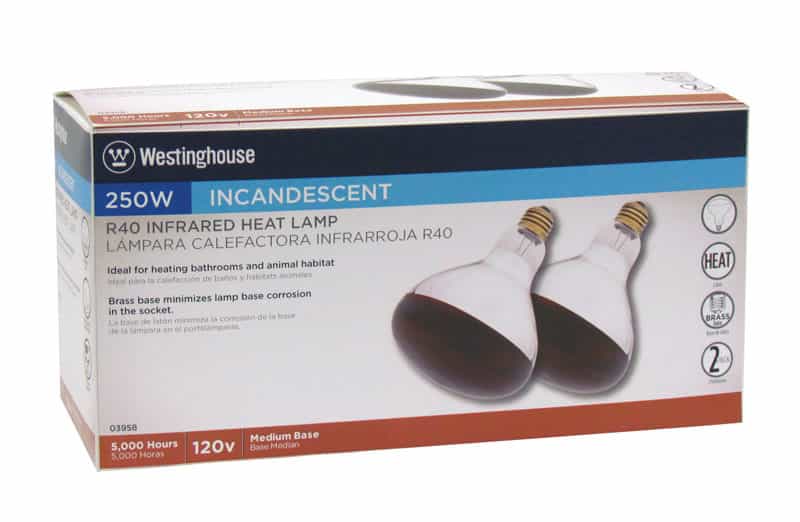 Westinghouse 250 watts R40 Incandescent Light Bulb Red Heat Lamp 2 pk