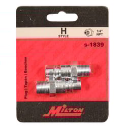Milton Steel Air Plug 1/4 in. 2 pc