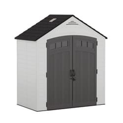 Suncast Vista 7 ft. x 4 ft. Plastic Vertical Peak Storage Shed with Floor Kit