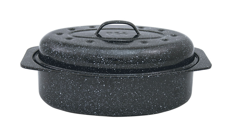 Granite Ware Seafood/Tamale Steamer with Insert, 15.5 Quart, Black