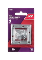 Ace 2 in. H X 2.75 in. W X 2 in. D Zinc Flat Corner Brace