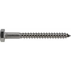 Hillman 1/4 in. X 2-1/2 in. L Hex Stainless Steel Lag Screw 25 pk