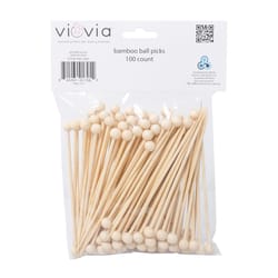 Blueoco Viovia Beige Bamboo Ball Appetizer Pick