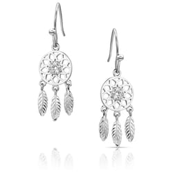 Montana Silversmiths Women's Divine Weave Dream Catcher Silver Earrings