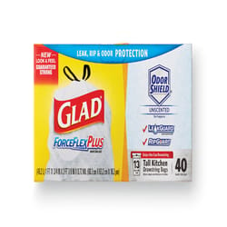 Glad ForceFlex 13 gal No Scent Tall Kitchen Bags Drawstring 40 pk