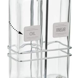 Trudeau Clear/Silver Glass/Stainless Steel Oil&Vinegar Caddy Set 16.91 oz