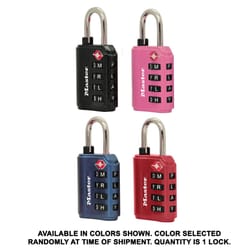 Master Lock 1-5/32 in. H X 5/8 in. W X 1-3/16 in. L Steel 4-Dial Combination Luggage Lock