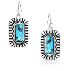 Montana Silversmiths Women's Sky Hoop Rectangle Silver/Turquoise Earrings