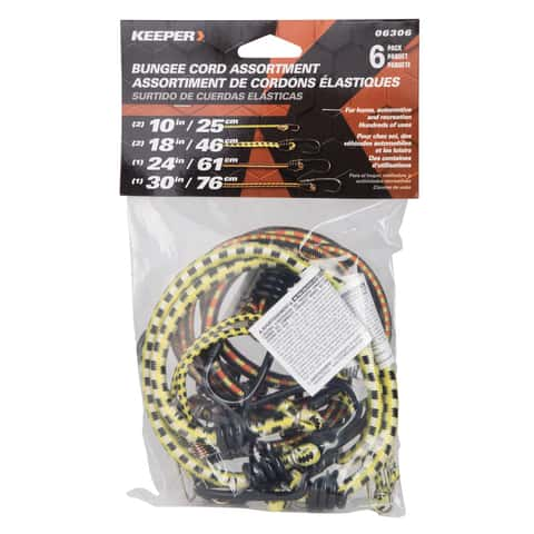 Keeper 10 in. Mini Multi-Colored Bungee Cords with Hooks (4 Pack