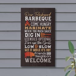 P Graham Dunn Multicolored Wood 24 in. H Theme: Our Backyard Barbecue Porch Sign