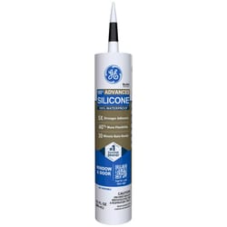 GE Advanced Black Silicone 2 Window and Door Caulk Sealant 10.1 oz