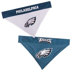 Pets First Blue/White Philadelphia Eagles Cotton/Nylon Dog Collar Bandana Large/X-Large