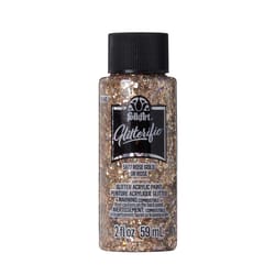 FolkArt Glitterific Glitter Rose Gold Craft Paint Exterior and Interior 2 oz