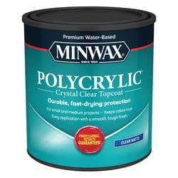Minwax Polycrylic Matte Crystal Clear Water-Based Polyurethane 1 qt