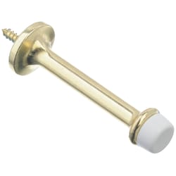 Ace 3 in. W Metal Bright Gold Rigid Door Stop Mounts to door and wall