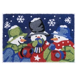 Jellybean 20 in. W X 30 in. L Multi-color Snowmen and Cocoa Polyester Accent Rug